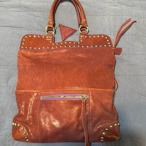 Social used purple leather  bag - see photos for details !